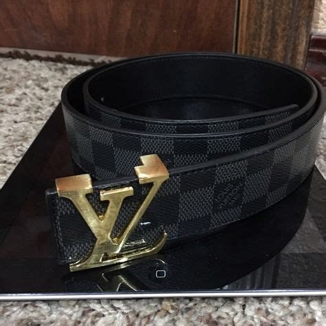 lv gold buckle|Lv belt black checkered.